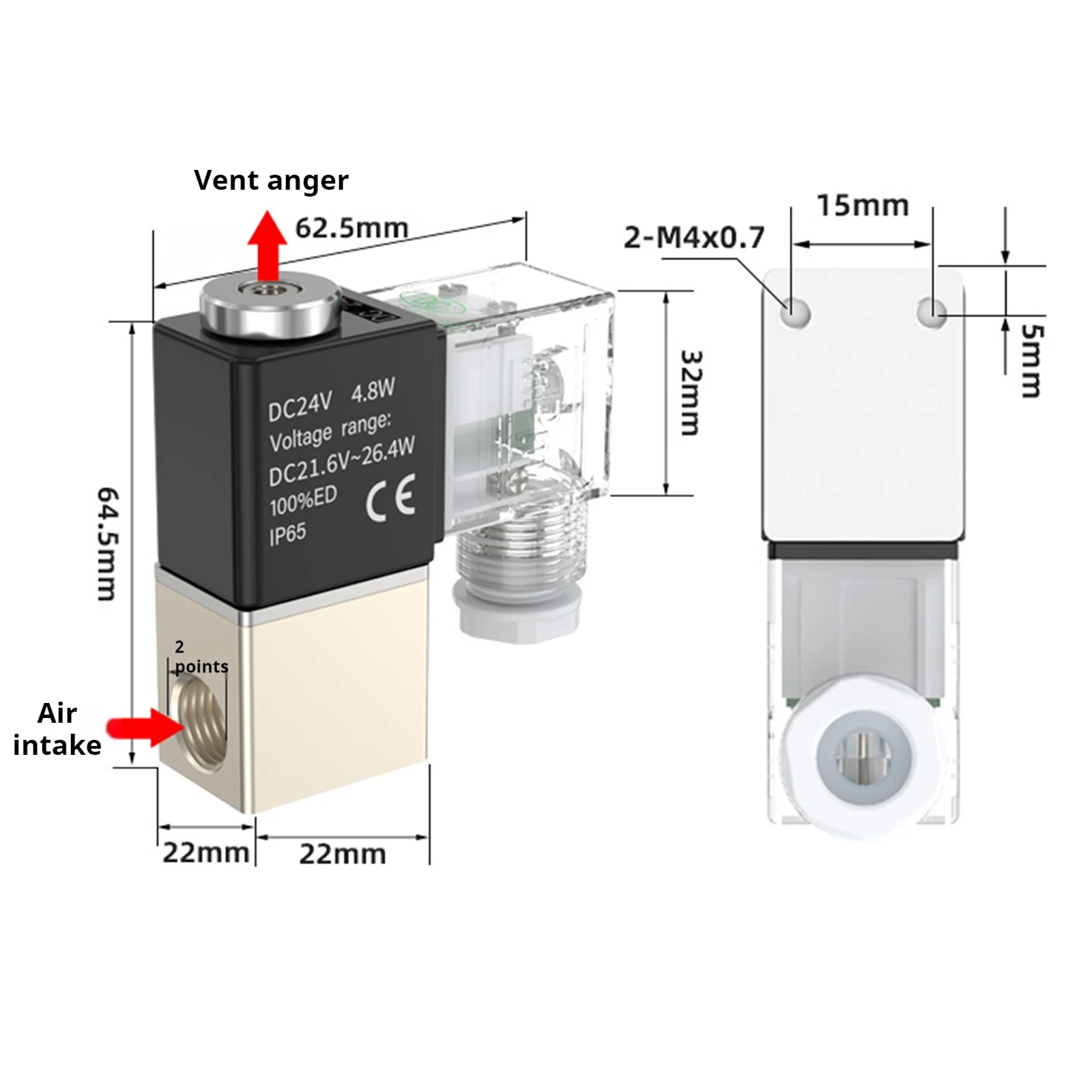 2V025-08 One in one out directional solenoid valve DC24V cylinder electronic switch normally closed control valve AC220V