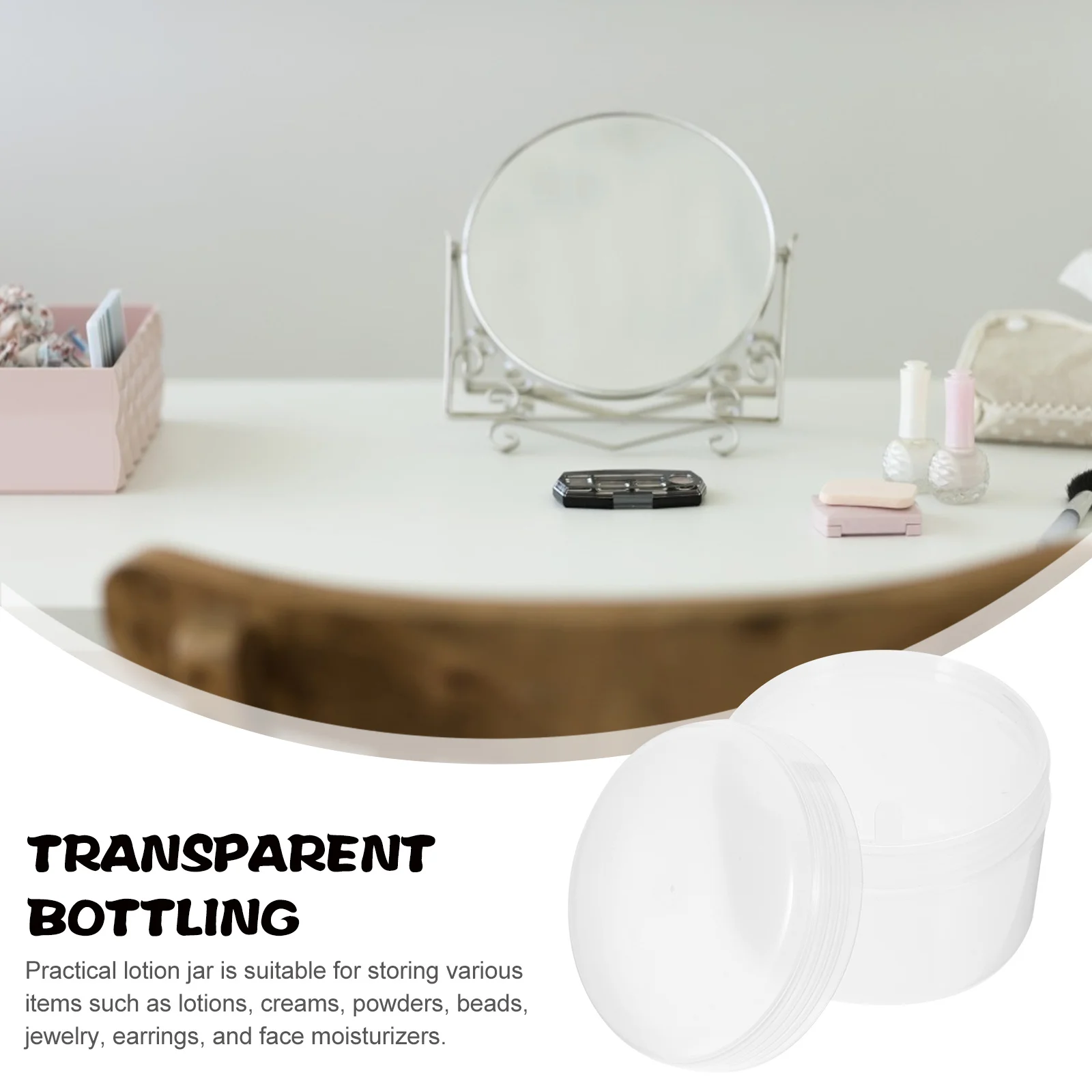 

4Pcs Small Jars Transparent Jar with Lid Empty Cream Containers for Lip Balm Sample Makeup Body Scrub Travel Use