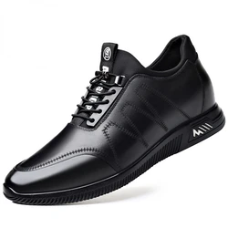 Fashion Casual Increase Leather Sneakers for Men Solid Color Spring Autumn Winter Sports Shoes Man Zapatos De Hombre