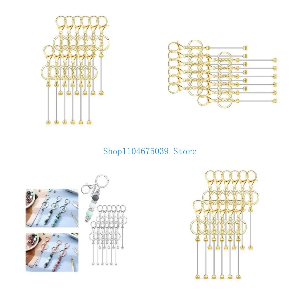 

5asd Personalize Your Keys with 12 Pack Alloy Beadable Keychain Charm Pendant Easy to Make Jewelry Accessory for Adults