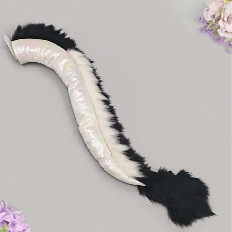 Wearable Furry Tail with Arched Profile for Halloween Character Role Play 6XDA