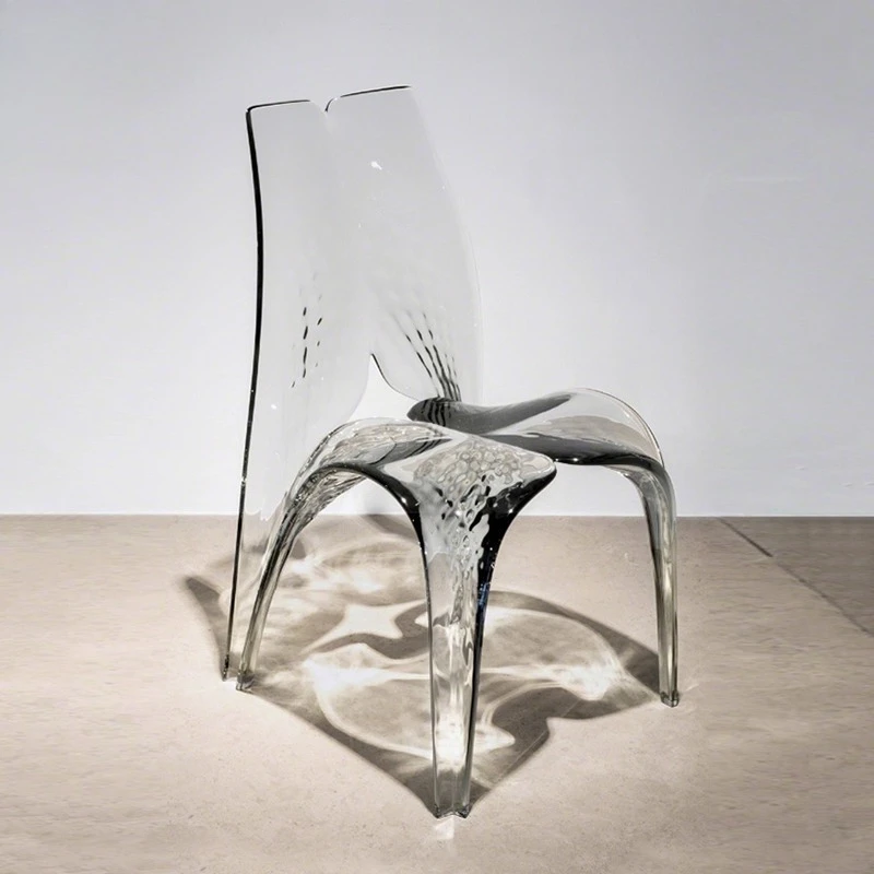 Creative chair model room living room transparent resin dining chair