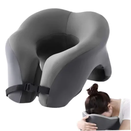 2-in-1 Travel Pillow Face Down with Cooling Gel Memory Foam Face Pillow for Relax Arms Sleeping on the table during lunch break