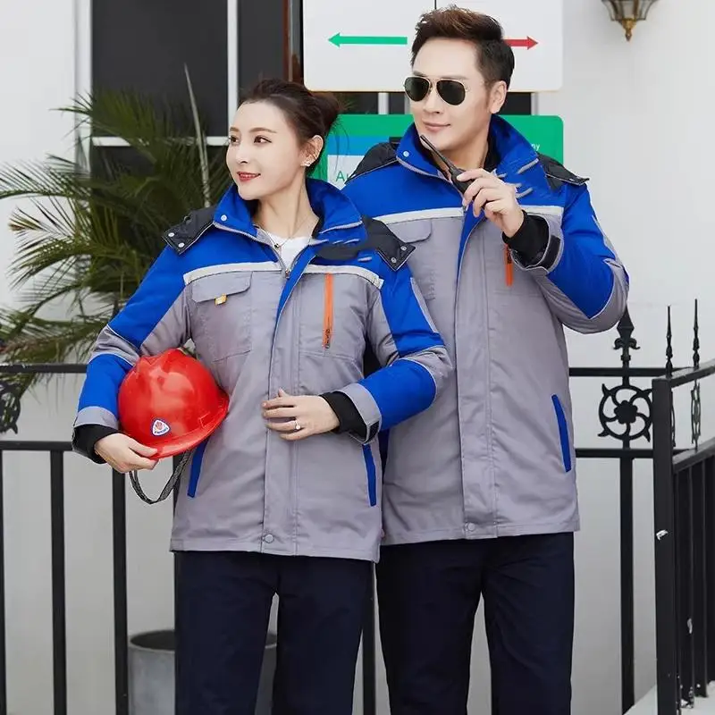 

Осенне-зимняя утепленная рабочая одежда для рабочего костюма, мужской костюм, пальто с индивидуальным логотипом художника, фабрика механика