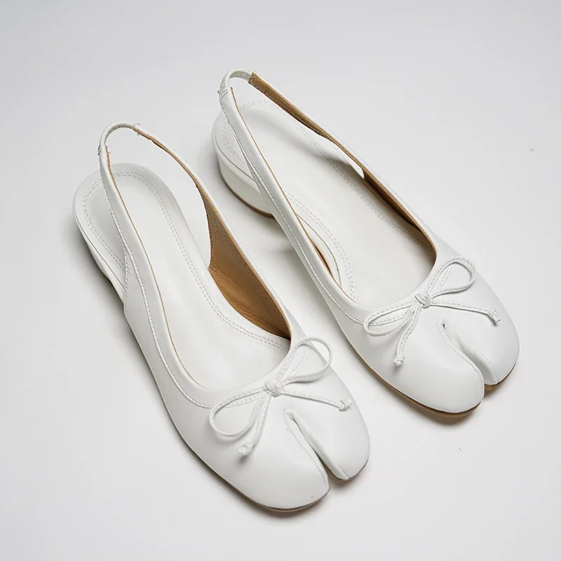 Brand Designer 3CM Tabi Women Sandals Split Heel Ballet Summer High Heel Shoes Woman Bow Mary Jane Shoes for Woman