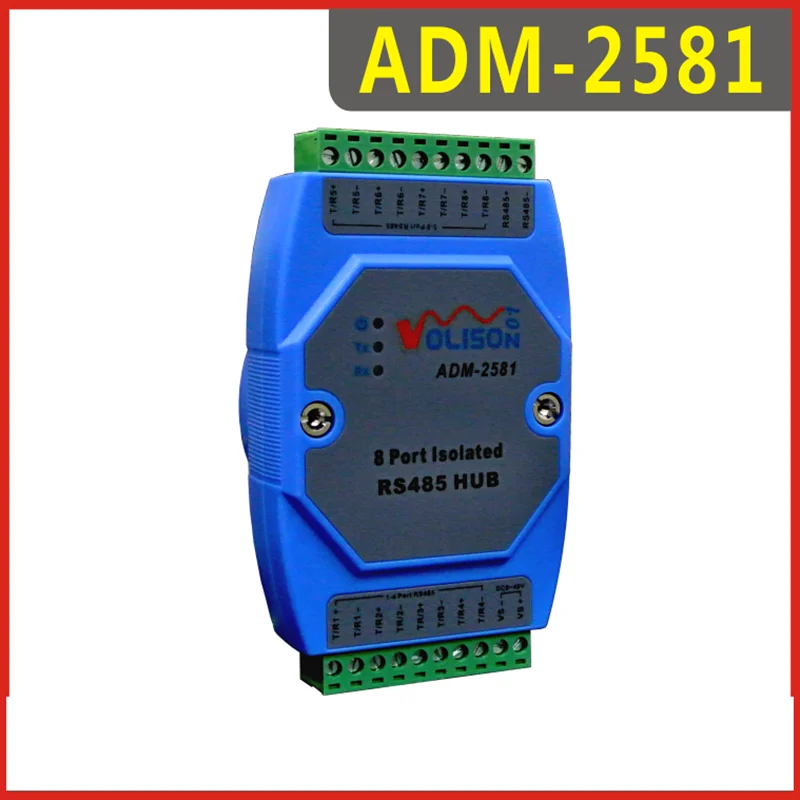 

ADM-2581 isolated 8-port RS485 hub repeater 1 sub 8 sharer RS-485 distributor