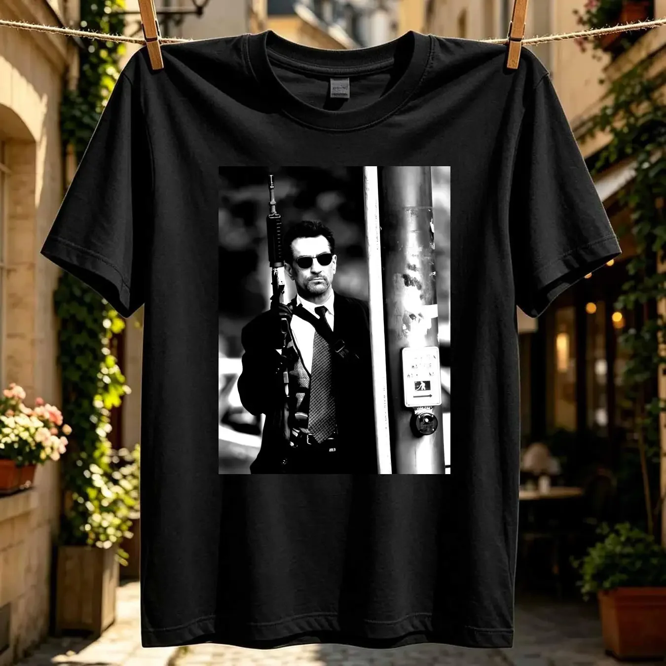 washed T Shirt Cult Classic Movie Heat Robert De Niro Shootout Scene V3 vintage Washed homme graphic Stylish streetwear