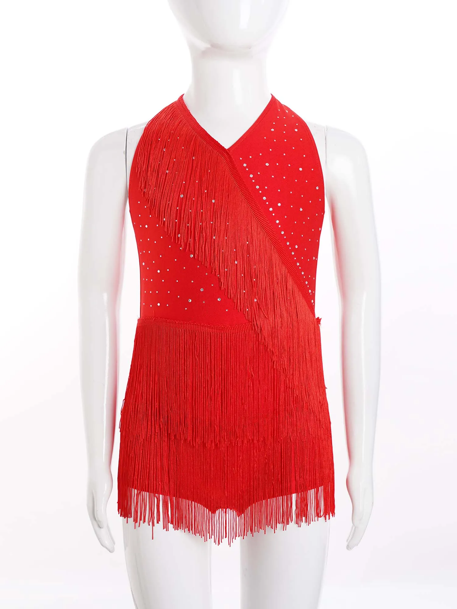 أطفال لامعة الترتر اللاتينية فستان رقص للفتيات شرابة يوتار فستان المهنية تشاتشا رومبا التانغو الرقص أزياء مسرحية