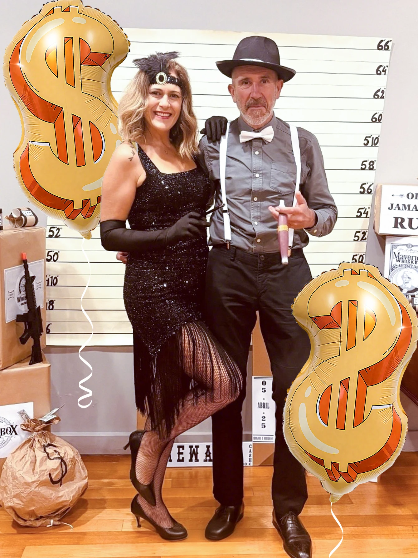 5-piece money and banknote balloon set for birthday party decorations, money-themed parties, casino parties view 3
