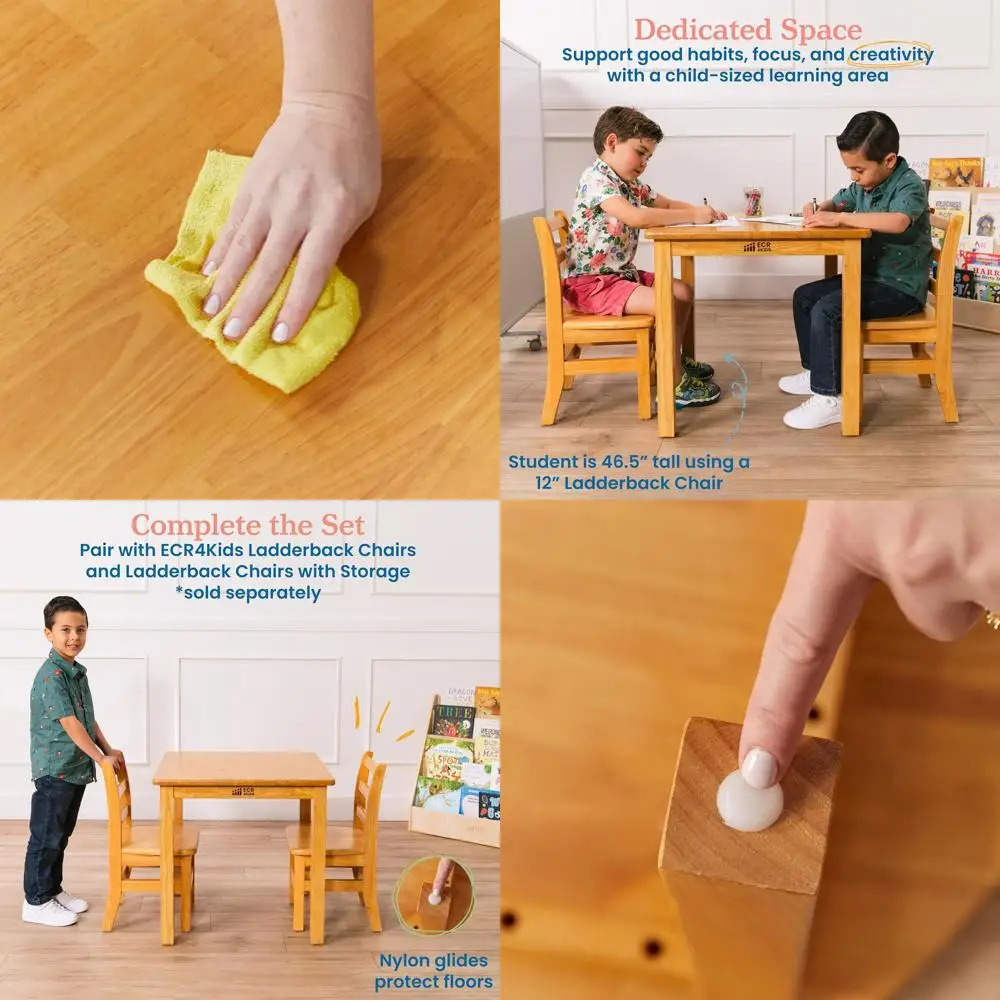 

24 Square Wooden Kids Table with 22 Legs