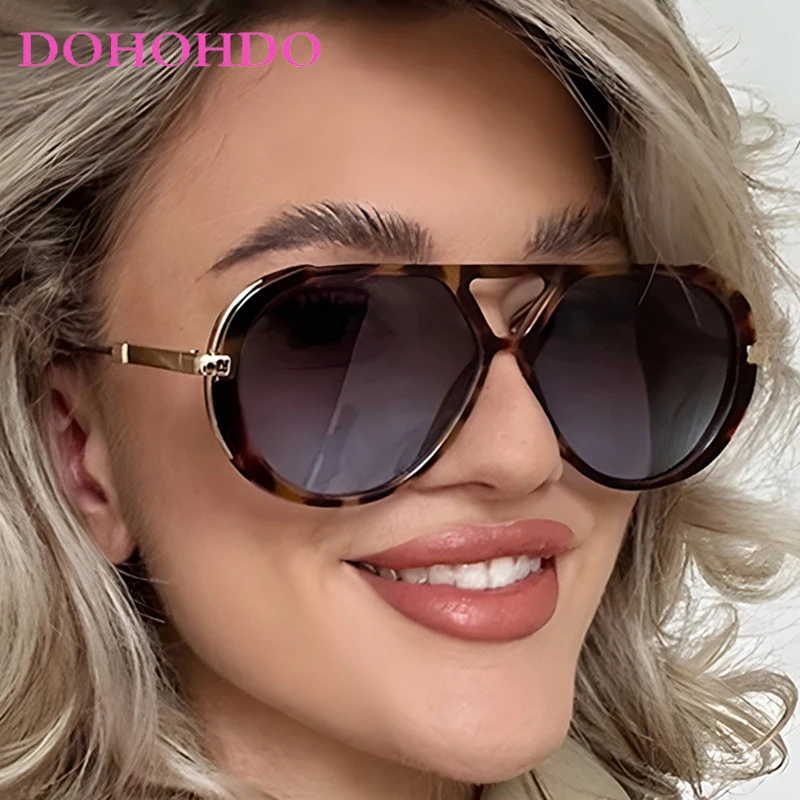 

2025 New Fashion Double Bridge Pilot Metal Women Sunglasses Brand Designer Punk Men Shades Outdoor Driving Sunglass Ladies UV400
