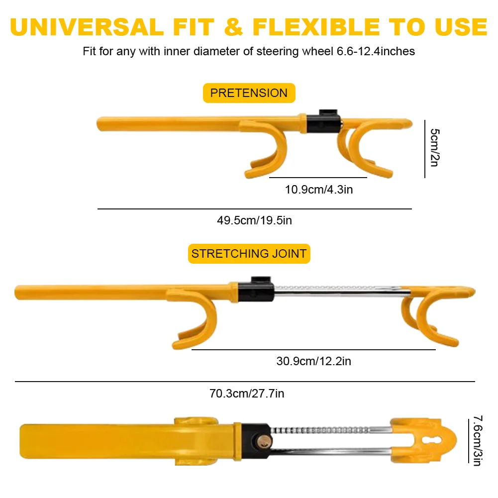 Steering Wheel Lock with 2 Keys Car Wheel Lock Universal Wheel Lock for Auto Truck Van SUV