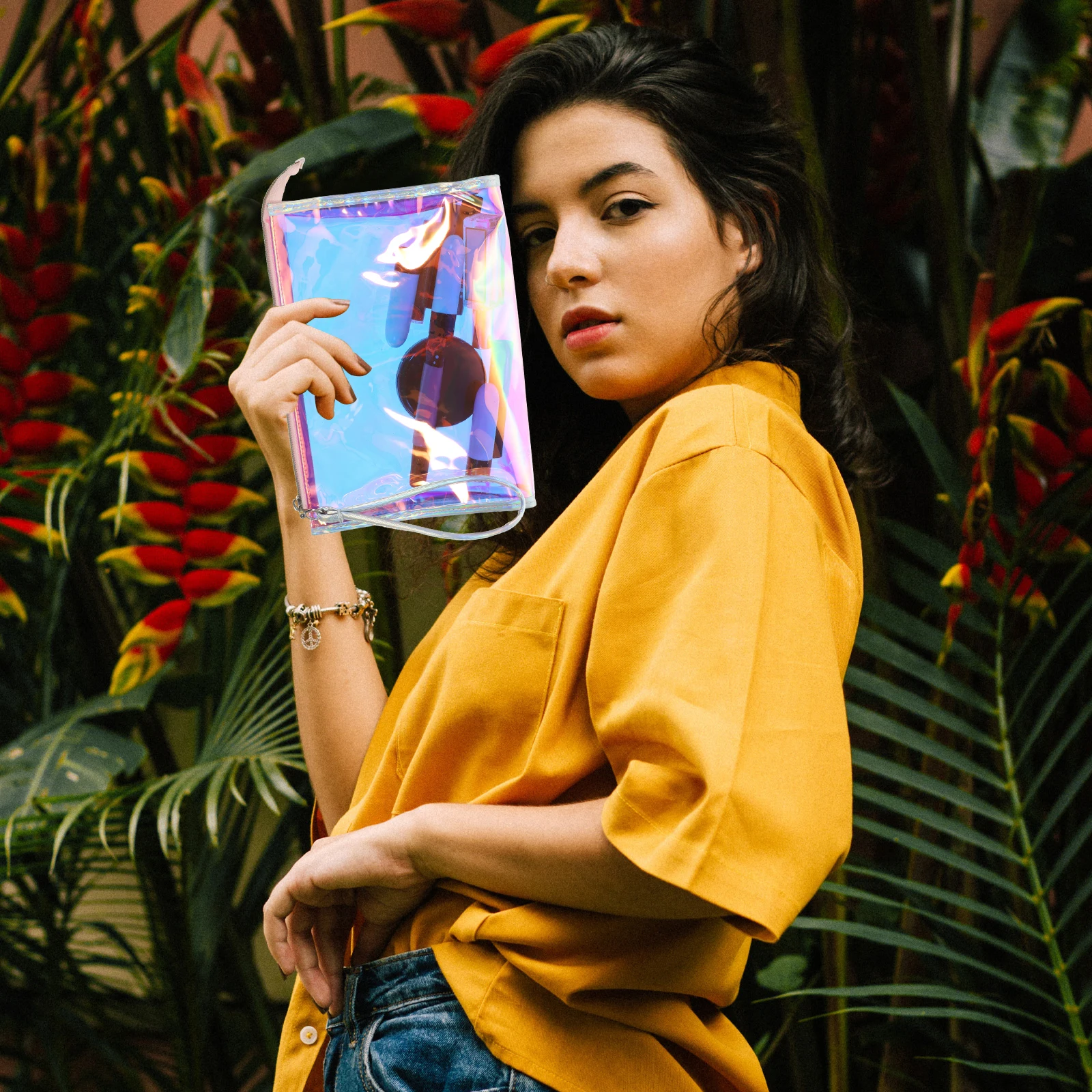 

Waterproof Bag TPU Transparent Holographic Makeup Travel Toiletry Durable Scratch Resistant Gym Outdoor Gifts