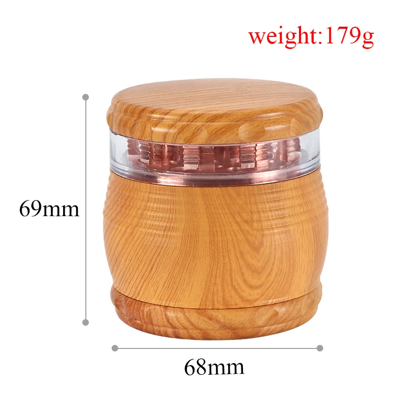 4-Layer Resin Wooden Tobacco Grinder 68MM Herb Grinder Magnetic Lid Metal Filter Manual Smoke Crusher Smoking Tools