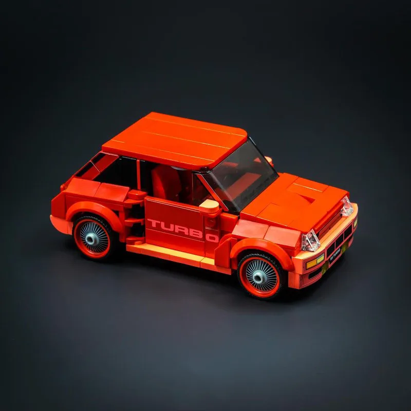 340-teiliges MOC-Set: Französische Hochleistungs-Hatchbacks der 1980er Jahre, 5 Turbo-Bausteine, Montage-Spielzeug, Geburtstagsgeschenk für Kinder – Detail 7