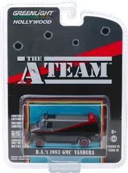 Modelo de coche de aleación de simulación, juguete coleccionable, ornamento de exhibición de recuerdo, serie de TV 1983-87, 1:64, 1983 GMC, Vandura, Equipo A, regalo