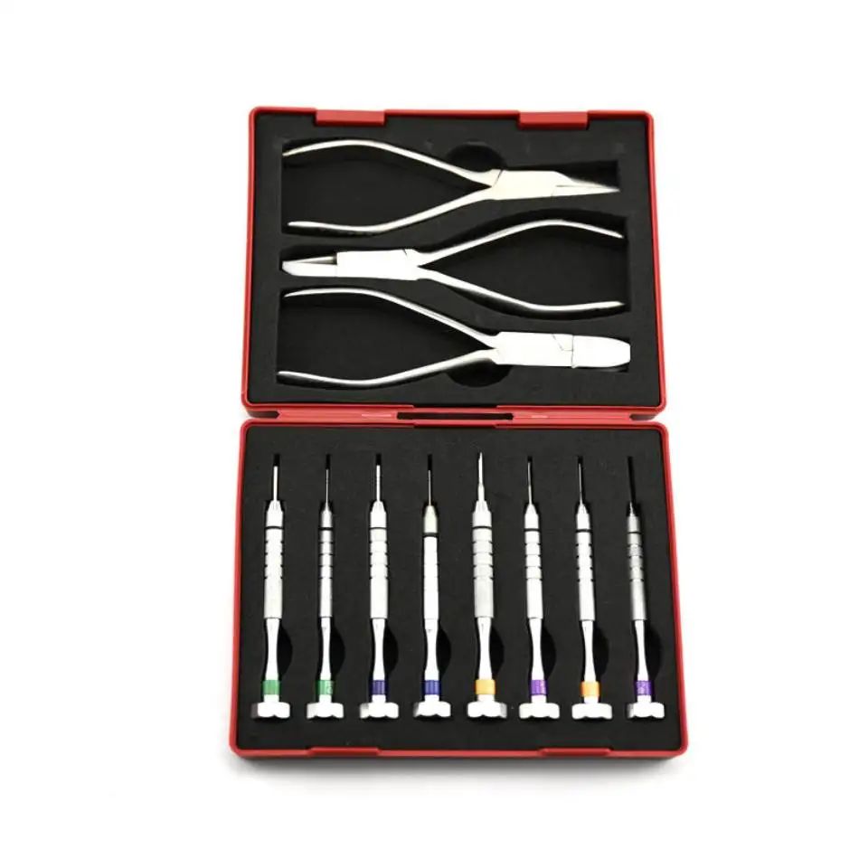 

Optical Eyewear Screwdriver Stainless Steel Eyeglasses Plier Set Optical Eyewear Steel Screwdriver Plier Set for Rimless Frames