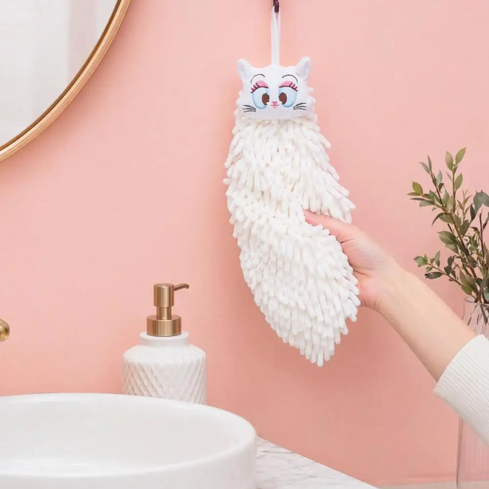 Soft Hand Towel Fast Drying Hand Towel for Kitchen Soft Absorbent Microfiber Chenille Dishcloth Quick Dry Hanging for Bathroom