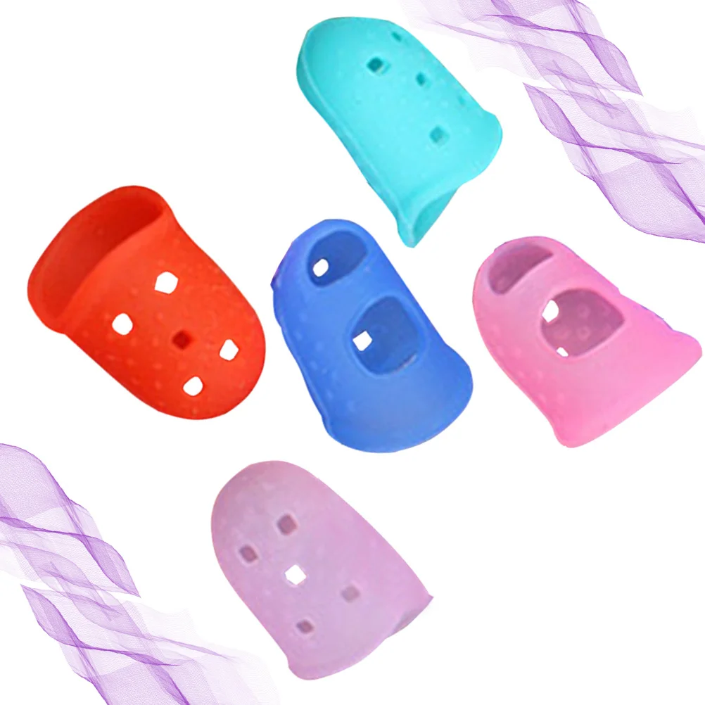 5 قطعة سيليكون المضادة للانزلاق حامي الاصبع غطاء عازل للحرارة لخياطة الغيتار البيانو اللعب إصلاح سيليكون حامي الاصبع #2