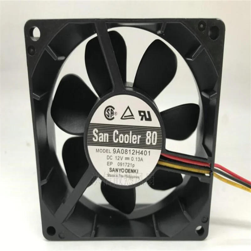 

Original 8025 9A0812H401 DC12V 0.13A 8CM 3-wire chassis silent cooling fan