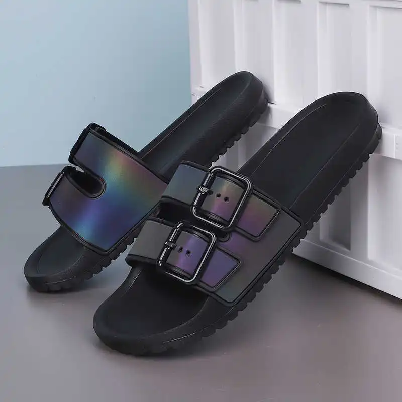 

Round Toe Demi-season 46 Size Sandals Rainbow Shoes Men Fashion Slippers Sneakers Sports High-level Shoos Trendy Gym