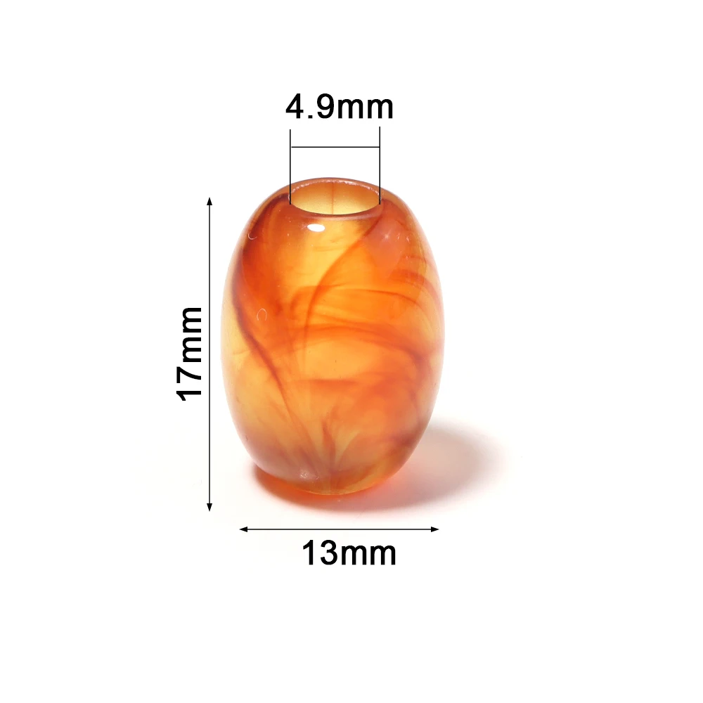 30 Stück zweifarbige ovale Acrylperlen in Fassform mit großem Loch, lose Abstandsperlen für die Schmuckherstellung, Armbänder, Schlüsselanhänger und Zubehör. – Detail 1