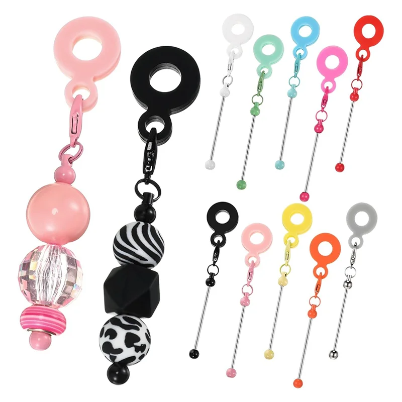 

-A95Z 10 Pcs Beadable Straw Charm Compatible With DIY Beaded Straw Toppers Charm Adapter Pendant Ornament