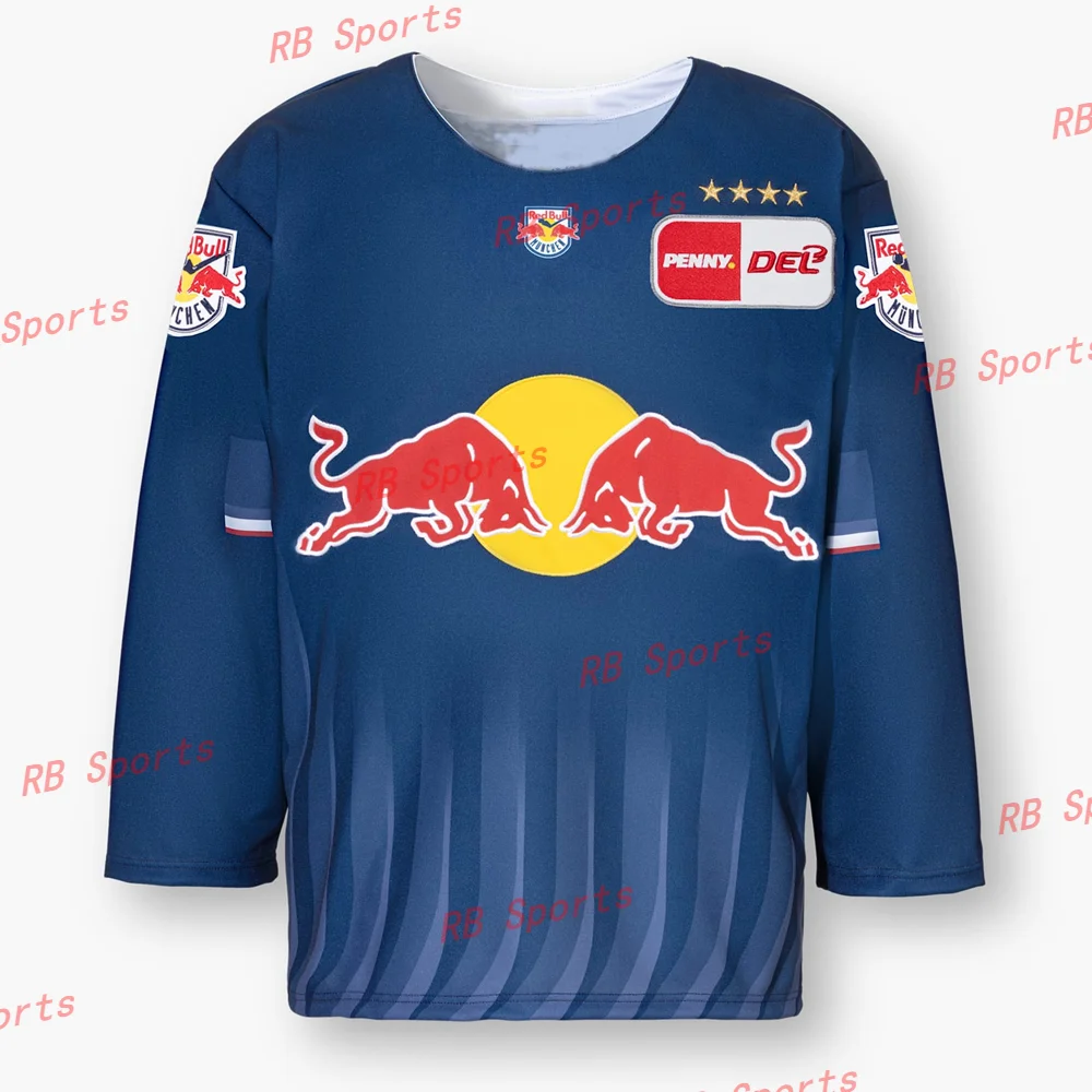 24 NEW ARRIVING RBM WIESHI Germany Munich Jersey Red Bull Ice Hockey Jerseys HAGER #52Home/Away T-Shirt RB Adults/KIDs