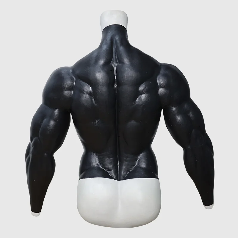 Smitizen Whole Dark Upgraded Bodysuit with Arms for Cosplay Suffocating Tight Pleasure Fetish Costumes Silicone Man’s Chest