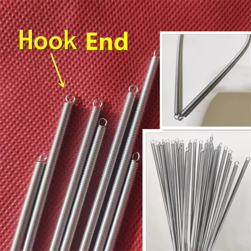 100PCS Bag Making Machine Spring With Hook Wire 0.5mm OD 3MM  Hot Sealing Cutting  Galvanized Sealing Tension Spring