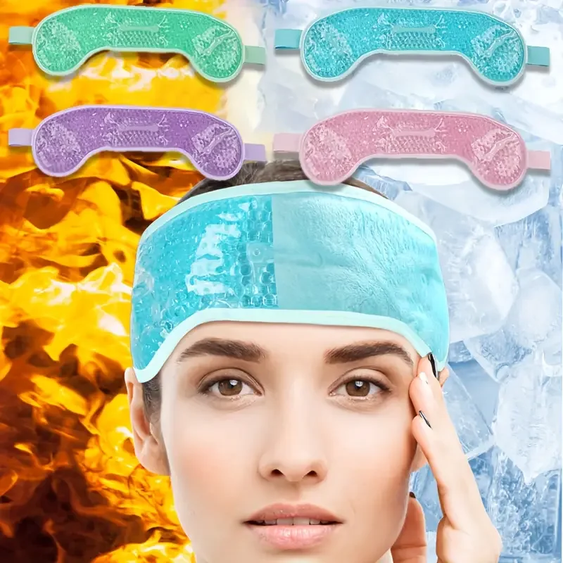 Reusable Hot/Cold Gel Forehead Pad - Soothing Cooling Relief for Headaches & Migraines, Pain Relief Therapy, Home Office Use