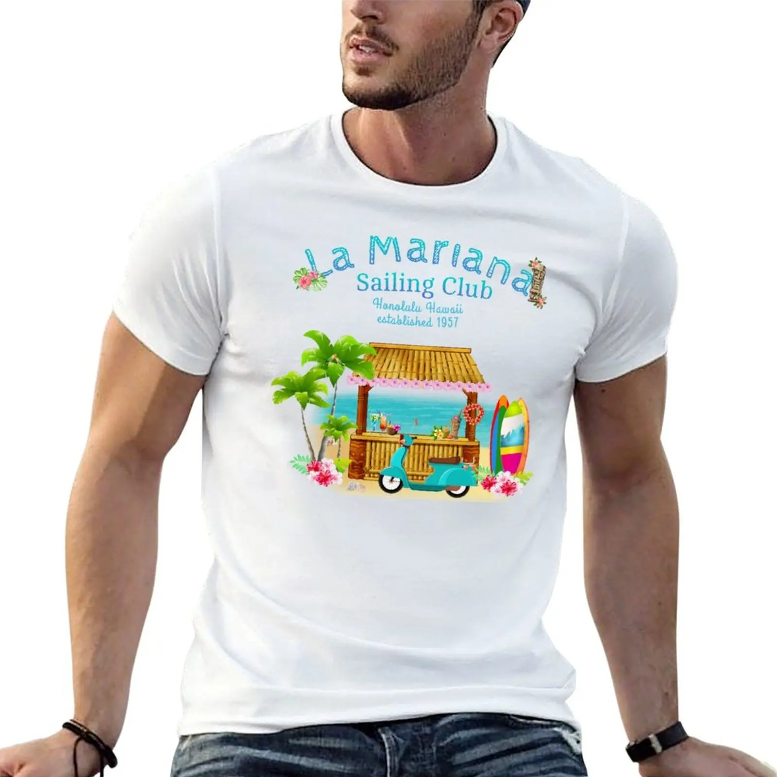 Camiseta do clube de vela La Mariana, camisetas de anime para homem, camiseta gráfica para homem