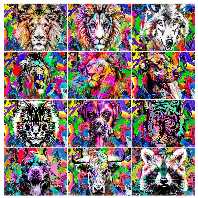 

5D DIY Diamond Painting Animal Diamond Embroidery Full Rhinestone Mosaic Tiger Lion Cross Stitch Kit Art Home Decor Gift