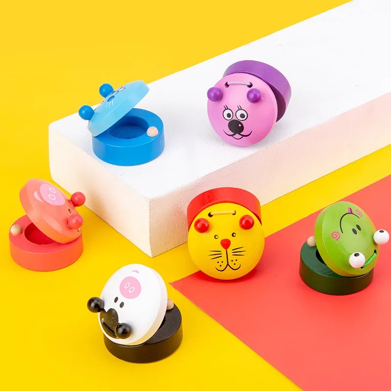 Bebek Montessori oyuncaklar ahşap ksilofon bebek müzik enstrümanı oyuncaklar ahşap Castanets okul öncesi erken öğretici oyuncaklar bebek için