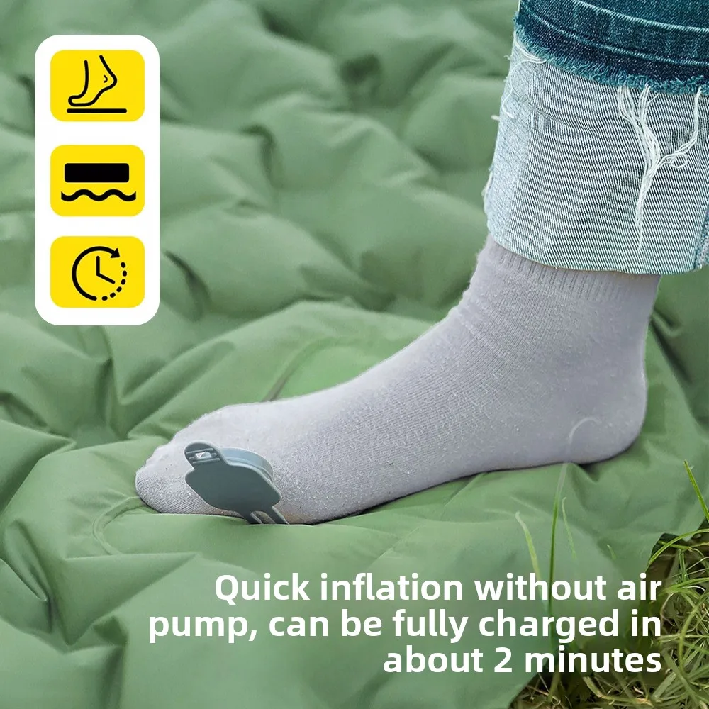 

Широкий надувной матрас для кемпинга с ножным насосом, портативный надувной коврик для палатки, уличный надувной матрас