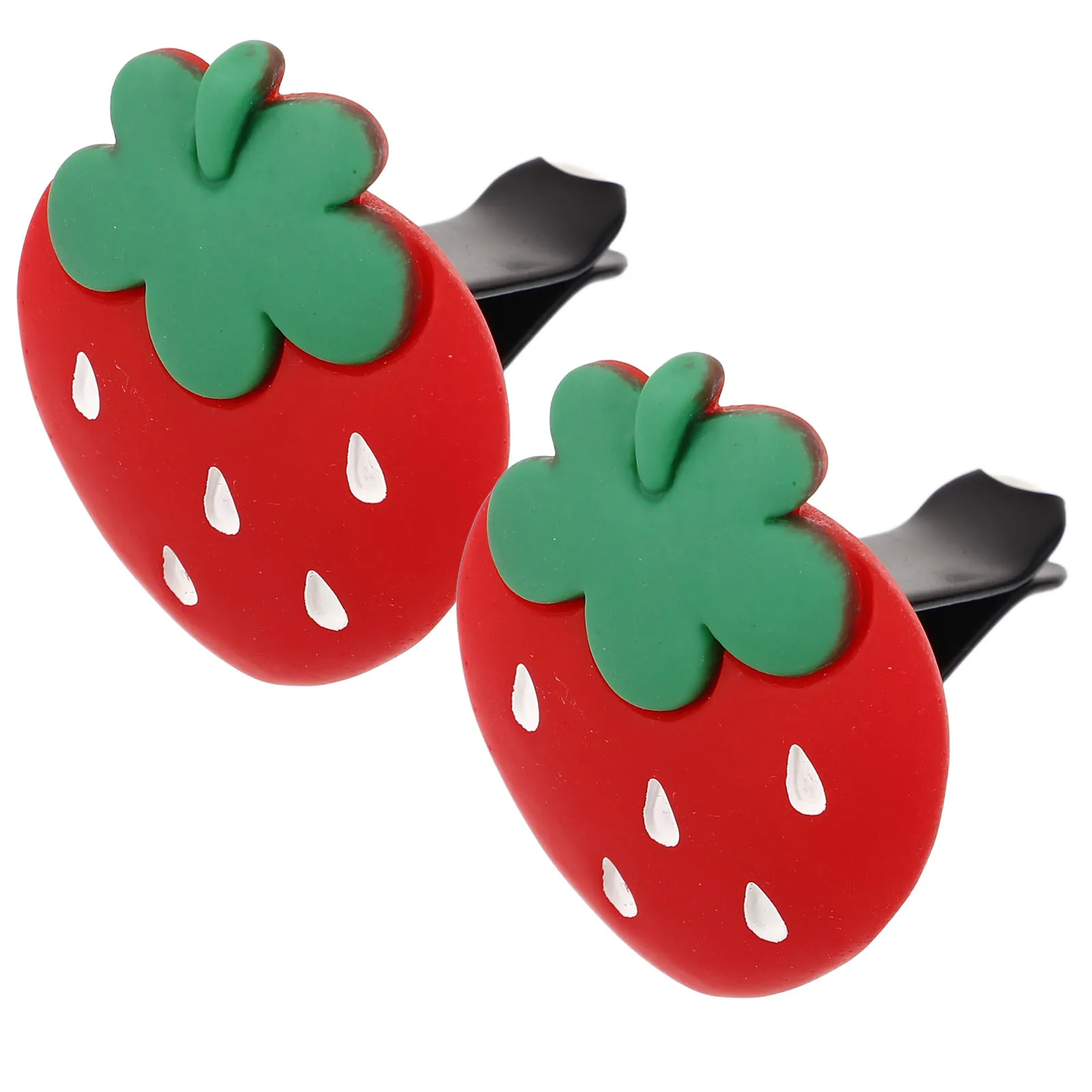 

2Pcs Car Vent Clips Strawberry Decorations 3D Food Simulated Air Freshener Car Accessories Interior Resin Easy Install