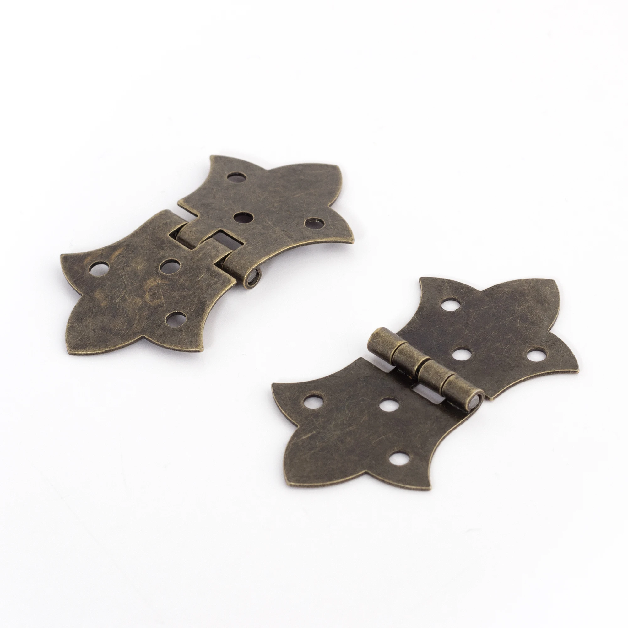 2PCS Vintage Metal 270 Degree Decorative Hinges Antique Jewelry Box Flip Hinges Small Iron Hinge for Wooden Boxes and Furinture