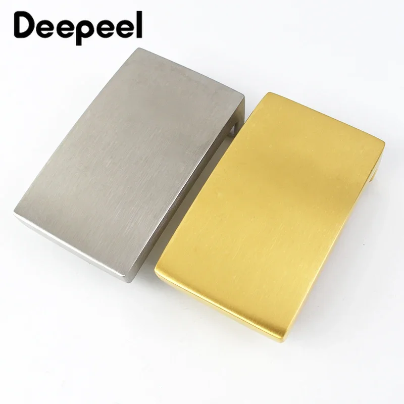 1Pc Deepeel 35/38mm Men\'s Belt Buckle Without Strap Stainless Steel Belts Smooth Buckles Plate Waistband Body Pants Accessories