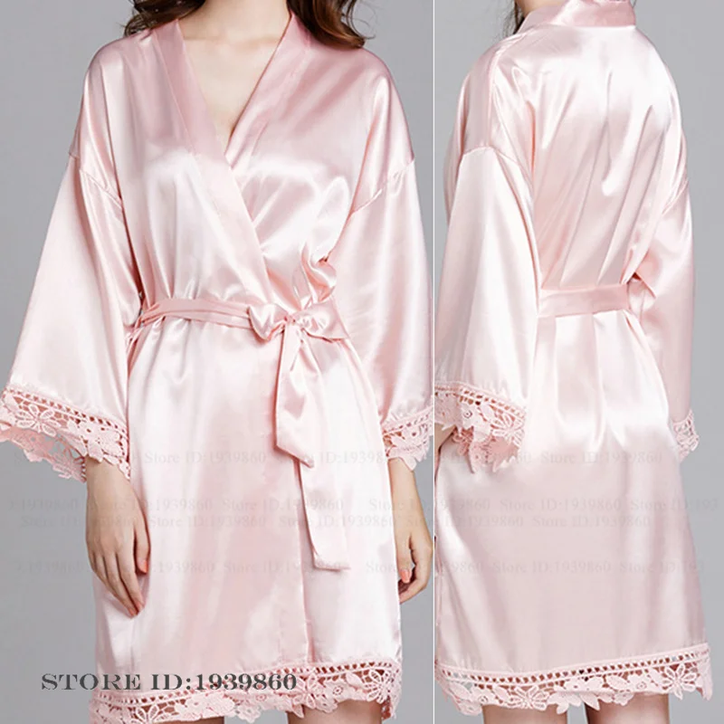 

Sexy Lace Bride Wedding Robe Dress Elegant Ice Silk Kimono Bathrobe Gown Spring Summer Women Sleepwear Loose Homewear Lingerie