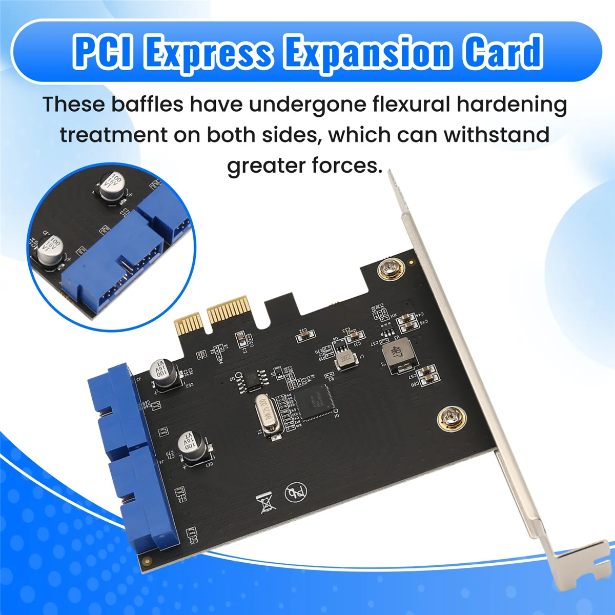 Y06A PCI Express USB 3.0 19 Pin Expansion Card PCIE 1X to 2 Ports USB 3 19 Pin Adapter Internal USB3 20Pin Hub Header