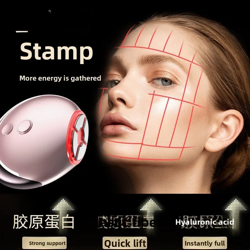 Gold Collagen Cannon Home Facial Introduction Lifting Tightening Light Microcurrent Stamping Energy Beauty Device
