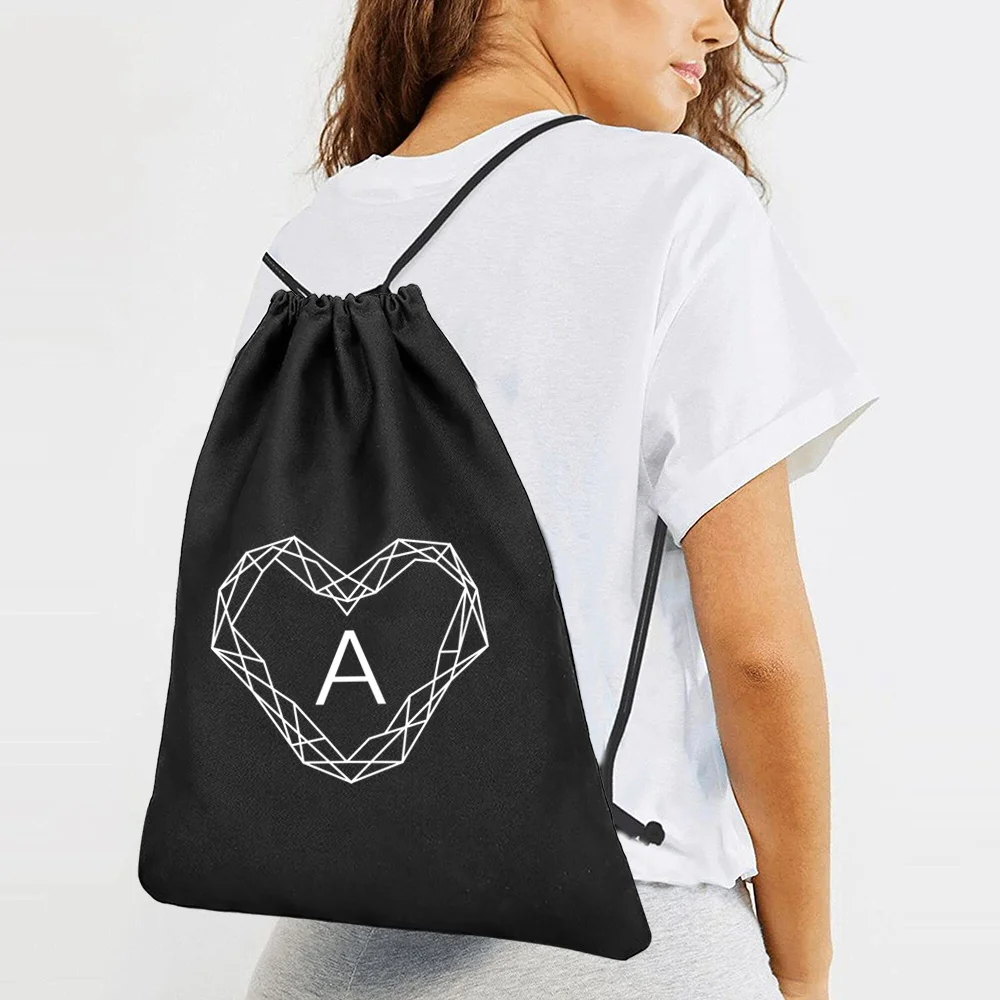 Shoulder Bag Sports Bags Drawstring Backpacks Knapsack 2024 Women Casual Canvas Double Men Travel Organizer Diamond Letter Print