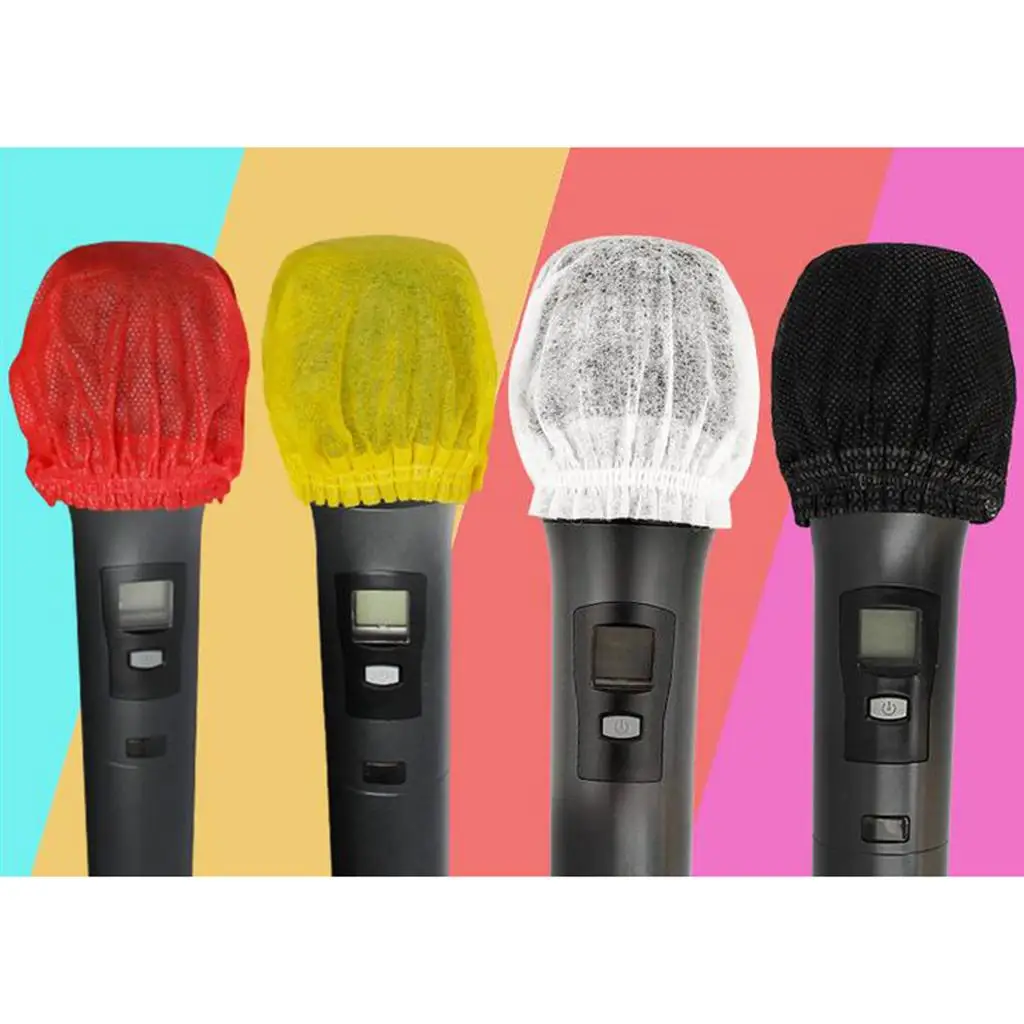 Non Woven Fabric Microphone Protector Disposable Muffs for Handheld Mic Sanitary Cover 200 Pieces