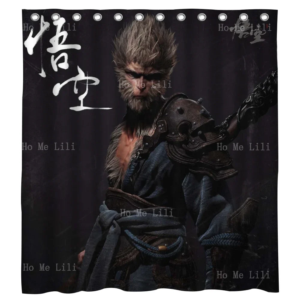 The Monkey King Of Flower And Fruit Mountain Poster Shower Curtain Home Bathroom Decor