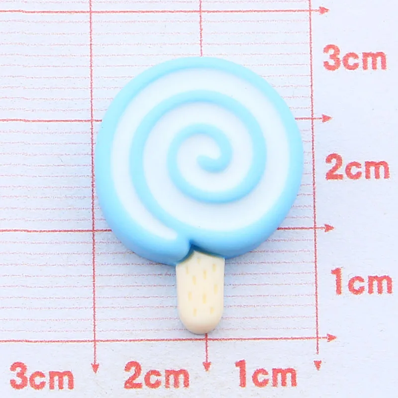 20pcs Colorful Lolly Resin Flatback Buttons Kawaii Pastel Lollipop Flat Back Accessories Resin Candy for DIY Scrapbooking