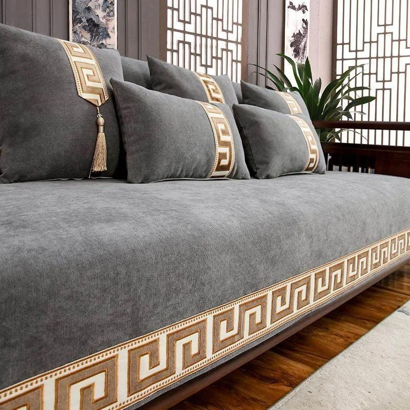 Sofa Cushion Soft Thick Sofa Cover Towel Living Room Non-slip Corner Couch Covers Protective Embroidery 1/2/3/4 Home Seat  Mat
