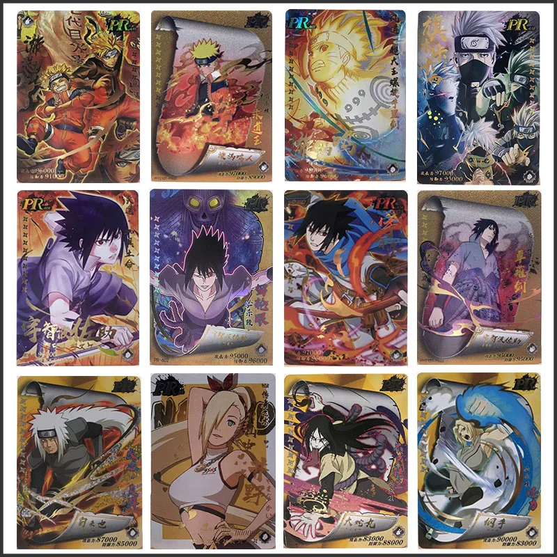 NARUTO PR Cards Anime Uzumaki Naruto Hatake Kakashi Uchiha Sasuke Tsunade Hyuga Hinata Jiraiya Rare Card Collection Boys Toys