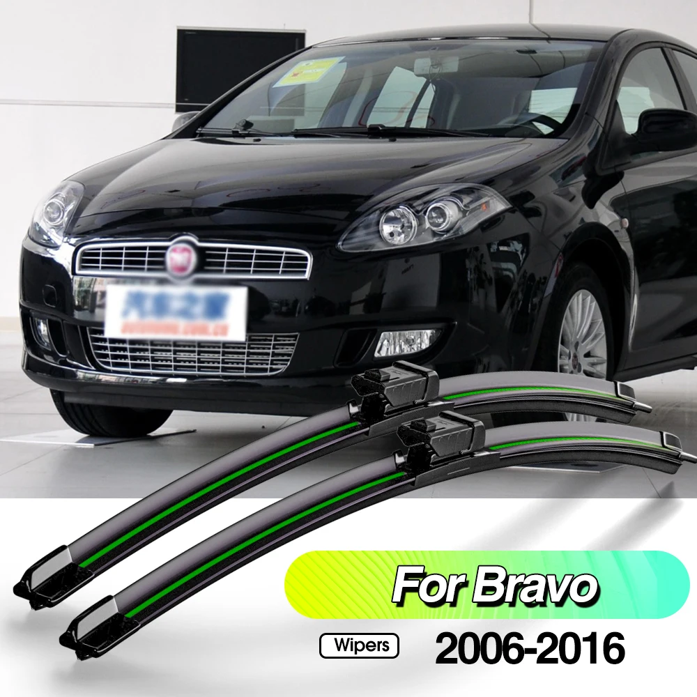 

For Fiat Bravo 2006-2016 2pcs Front Windshield Wiper Blades Windscreen Window Accessories 2007 2008 2009 2011 2012 2014 2015