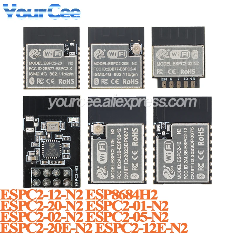 10pcs/1pc ESPC2 ESP8684H2 WiFi+Ble 5.0 Wireless Module 32-bit RISC-V MCU Board ESPC2-01-N2 ESPC2-02-N2 ESPC2-05-N2 ESPC2-20-N2