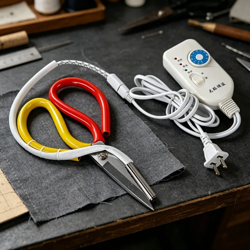 

Thermostatic Electric Hot Cut Scissors for Ribbon Zipper Elastic Cloth Nylon Rope Label Trimming Tool